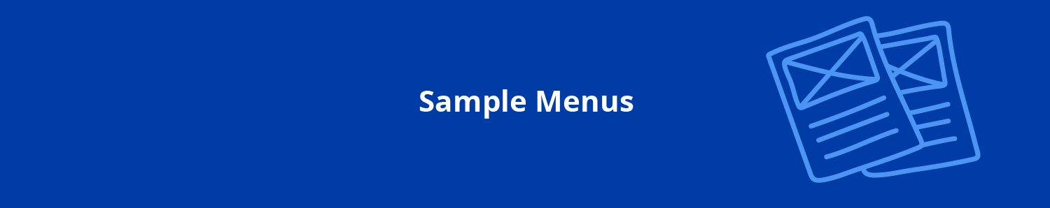 Sample menus